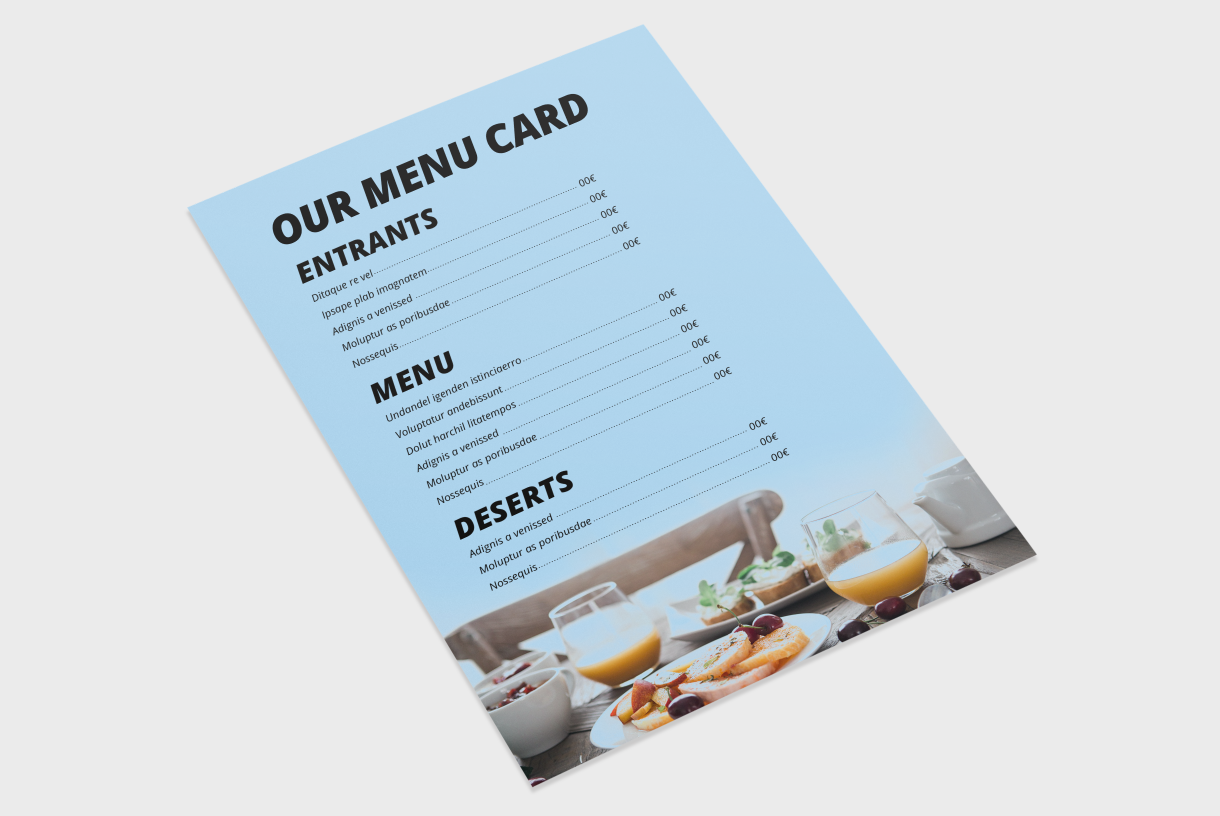 Menus simples une page