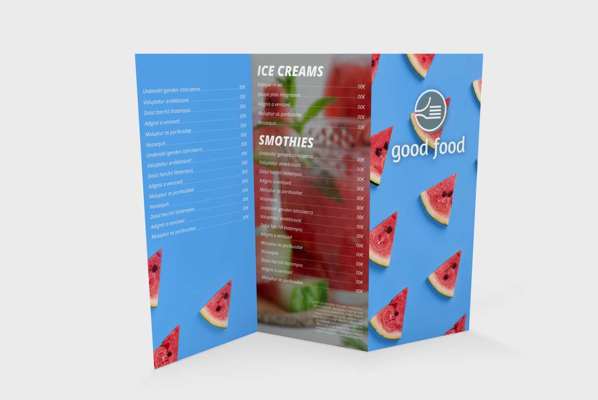 Cartes de menu à pli accordéon